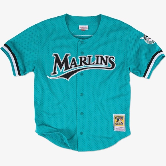 Mitchell & Ness Andre Dawson Teal Florida Marlins 1995 Cooperstown Collection - Picture 1 of 10